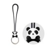 貓熊吊繩鑰匙圈-黑