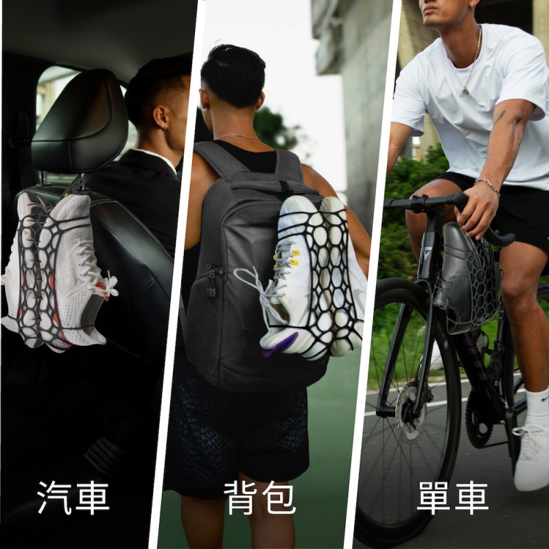 綁帶回鉤功能可手提、可綁附任何地方，包包、汽車頭桿、機車、單車