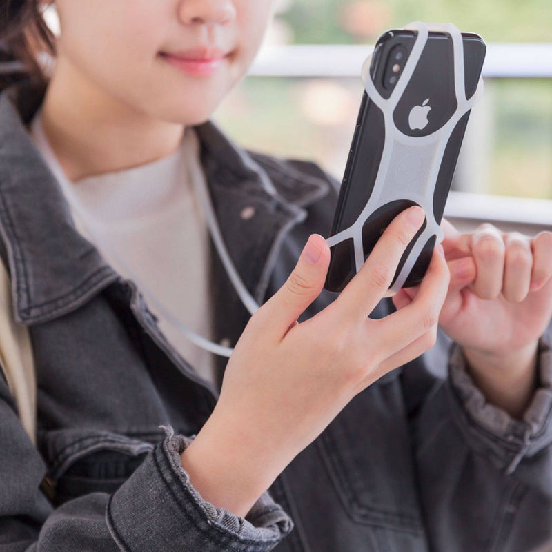 頸掛手機綁 Lanyard PhoneTie 矽膠手機掛繩 頸吊繩 簡約白 半透明白色