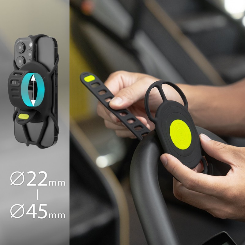 獨家快拆綁帶 蹦克獨家綁帶設計，無須其他工具，能快綁快拆於22-45mm 管徑