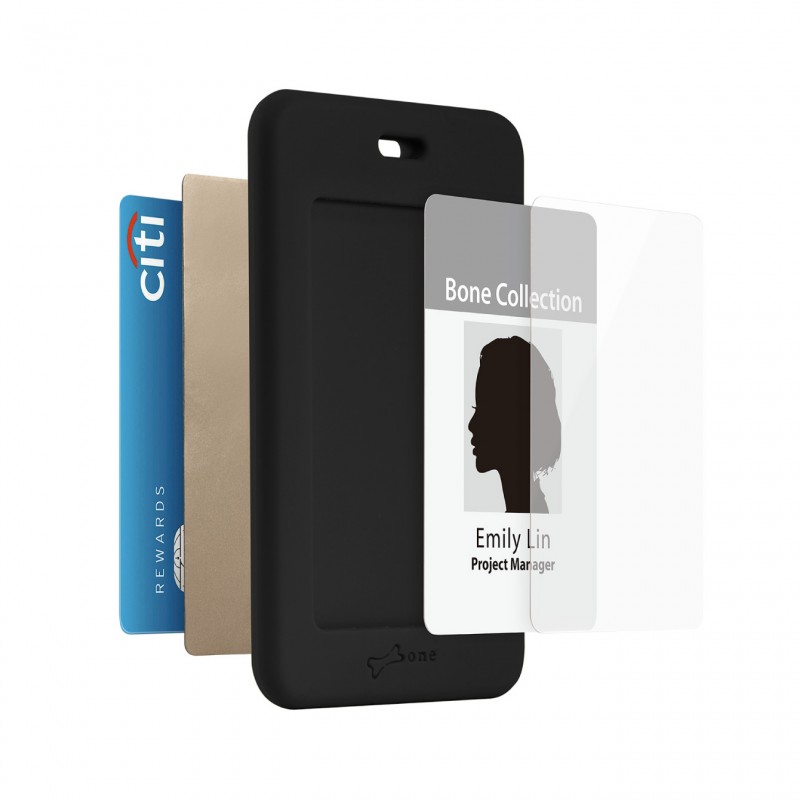 放置識別證套背面微笑開口內