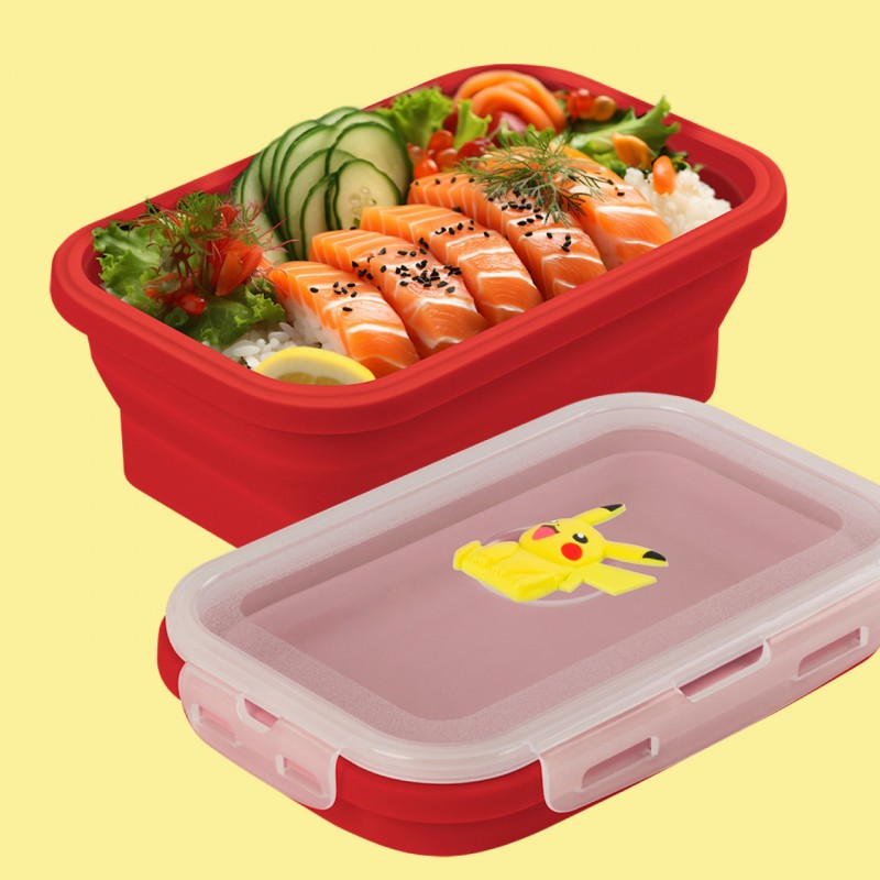 矽膠摺疊保鮮盒-寶可夢角色-1200ml