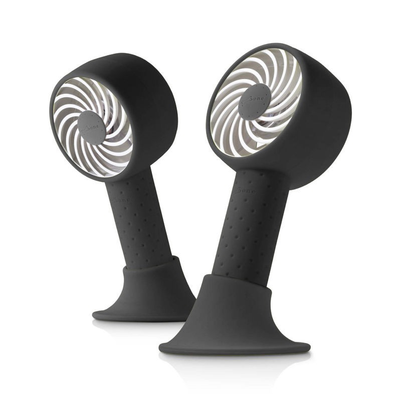 頸掛雙用風扇-黑