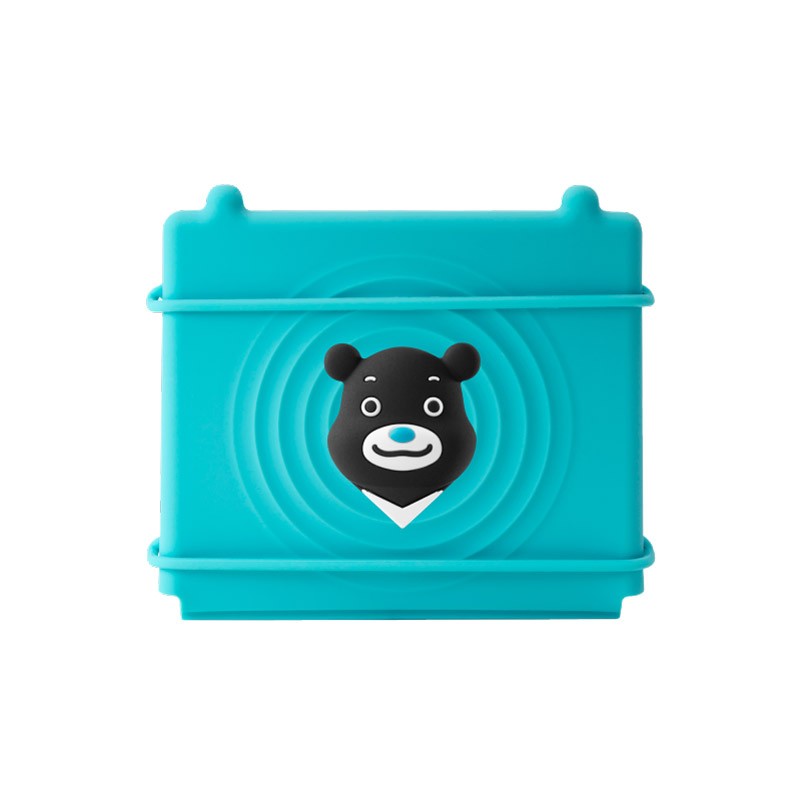 逗扣口罩收納夾-熊讚-藍