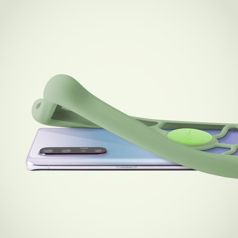 四角泡泡增高設計，讓手機與桌面維持空隙保護螢幕與鏡頭