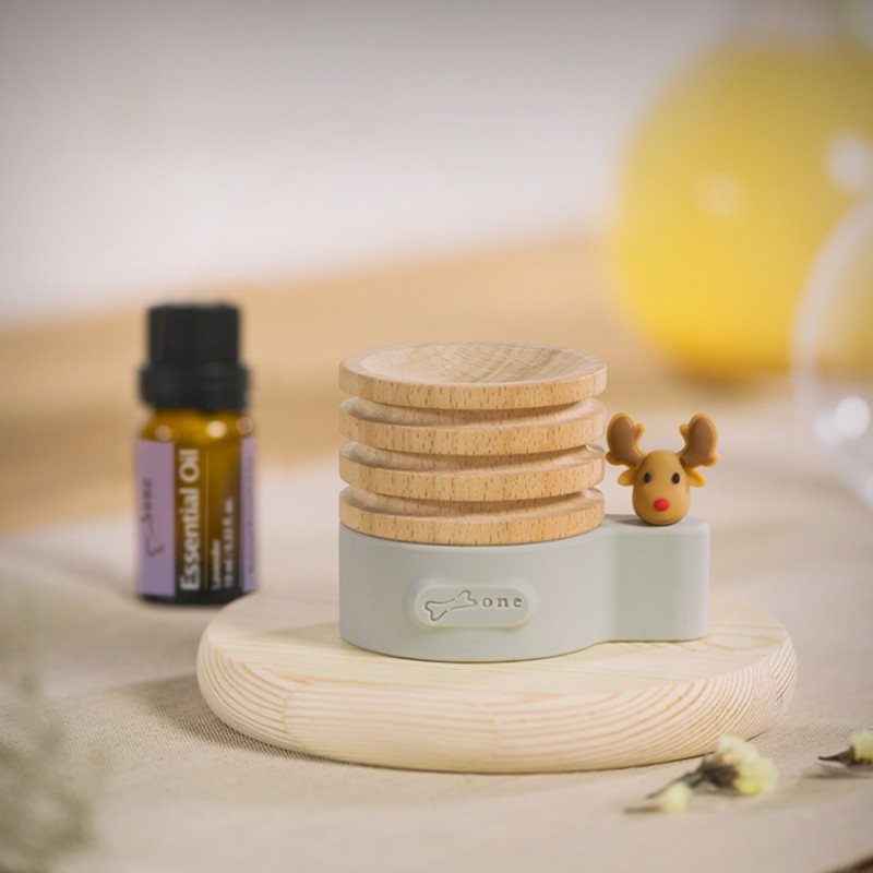 擴香禮物組-原木麋鹿+搖搖貓頭鷹-薰衣草