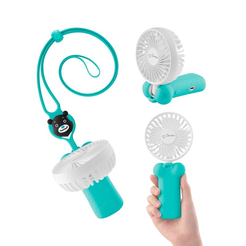 頸掛折疊三用風扇-熊讚-蒂芙尼藍