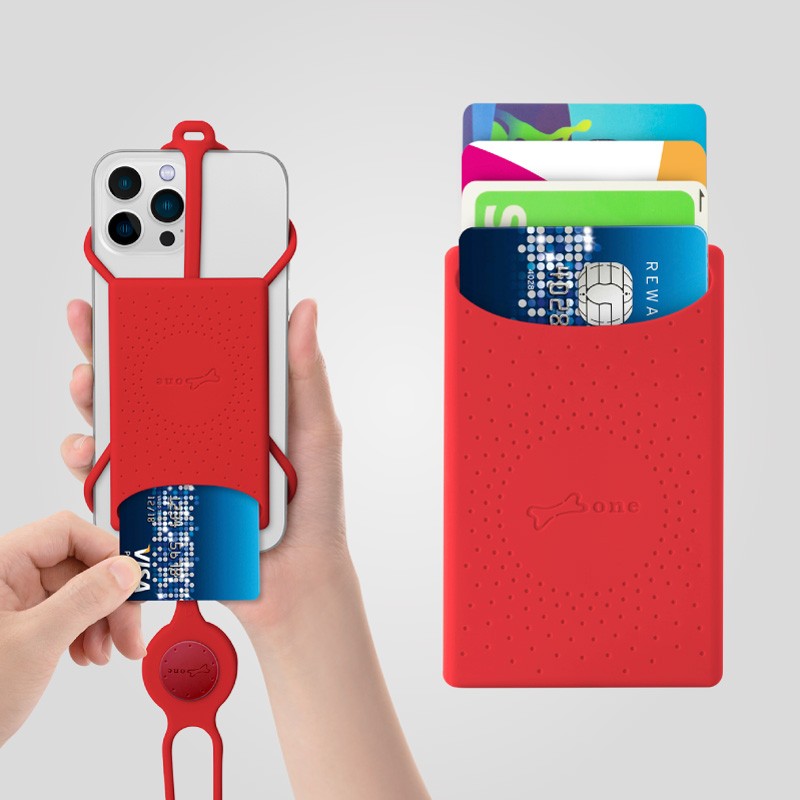多功能手機綁+卡套夾設計，可以裝識別證、信用卡、身份證件、名片、門禁卡、悠遊卡、智慧鑰匙卡，遊戲卡