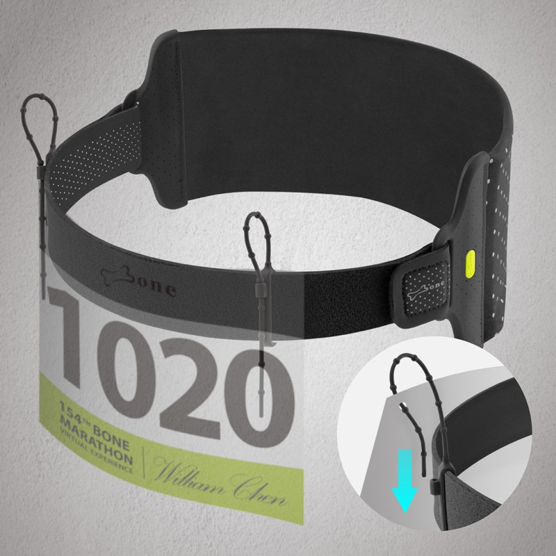 附贈彈力號碼綁，可調節長度，綁附馬拉松參賽使用的號碼布條，不用再讓別針破壞衣服