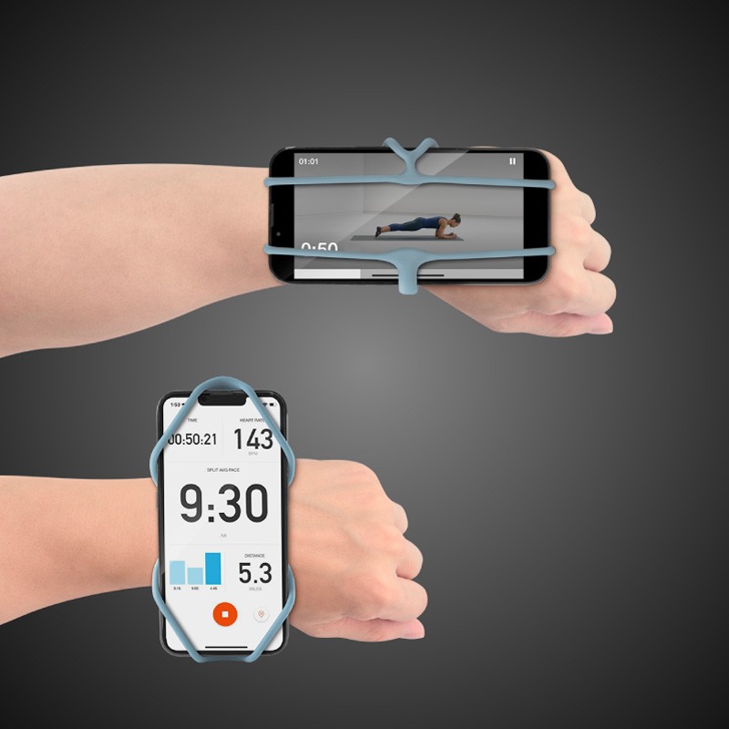 手機可以綁在手腕上，不同顏色