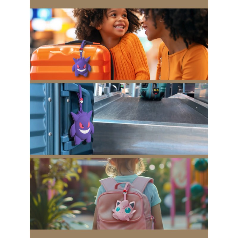 可愛寶可夢造型，萌系角色隨行相伴，簡易繫掛讓隨行的包袋、兒童書包、出遊的行李箱都能輕易辨識