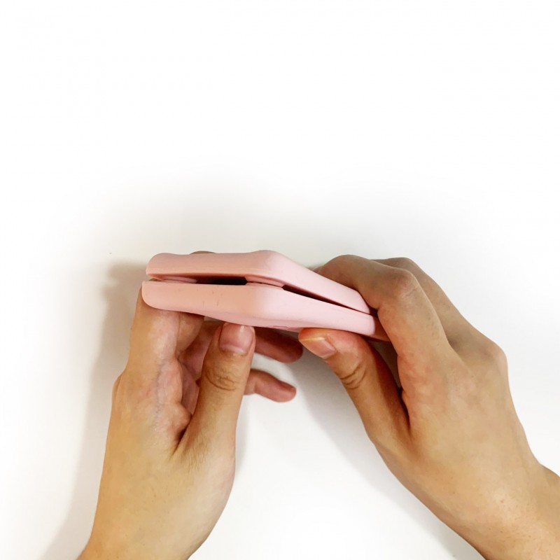 矽膠可水洗_雙層磁吸收納夾[可收納口罩 / 卡片 / 名片] - 粉紅色