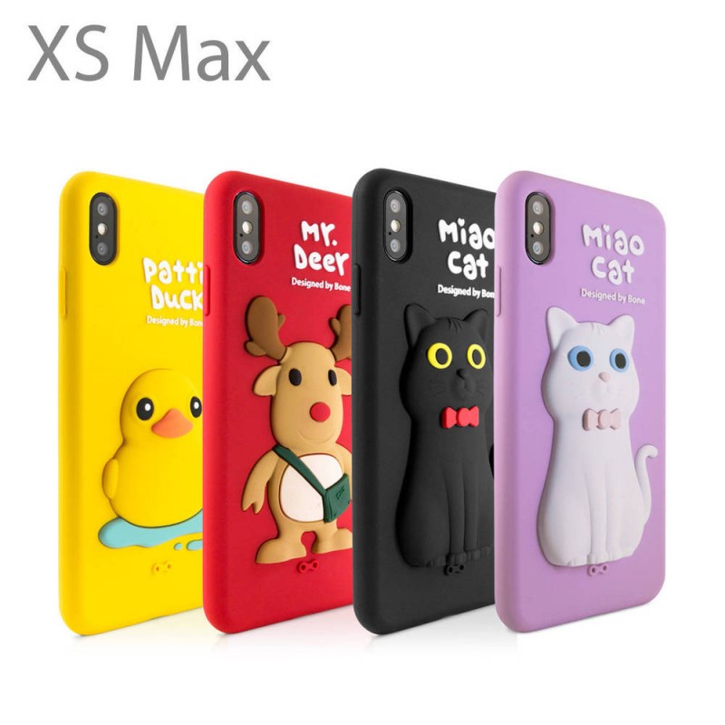 iPhone XS Max 手機殼 公仔保護套 Bone四種款式 派提鴨 麋鹿先生 喵喵貓 限量款薰衣紫