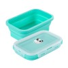 矽膠摺疊保鮮盒-800ml - 貓熊胖達-藍色