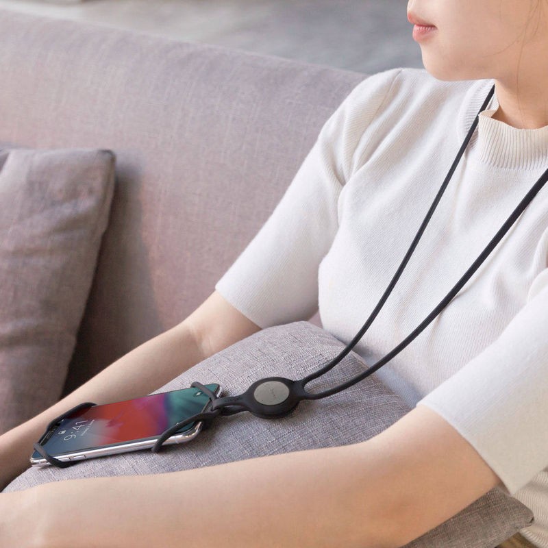 Bone Lanyard コンボ セット (ネック ストラップ + ハンド ストラップ) ブラック (黒)