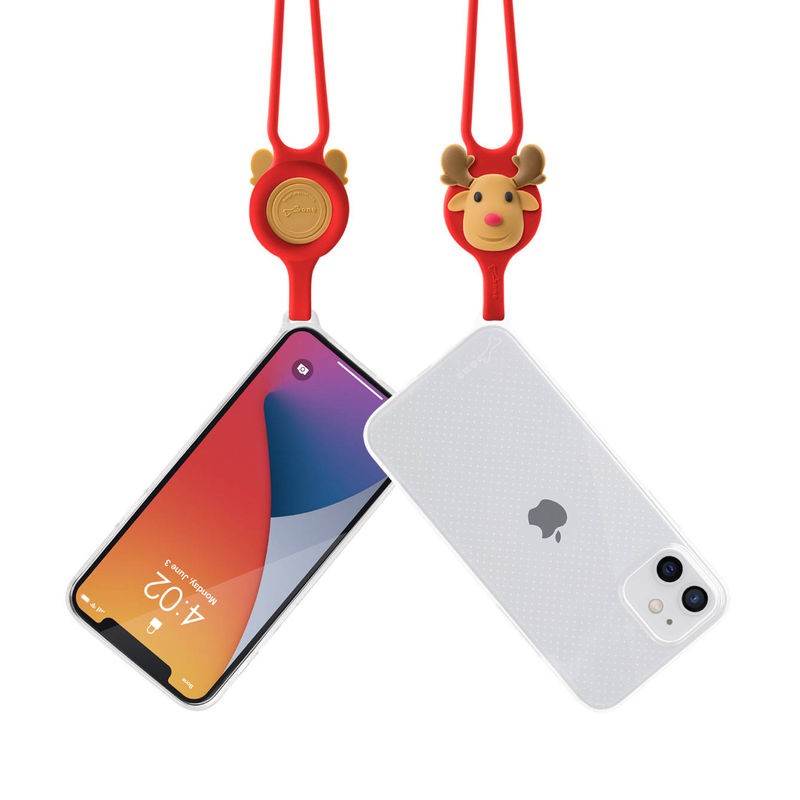 iPhone 12 シリーズ専用 クリアケース ネックストラップ付 (Bone Lanyard Case)