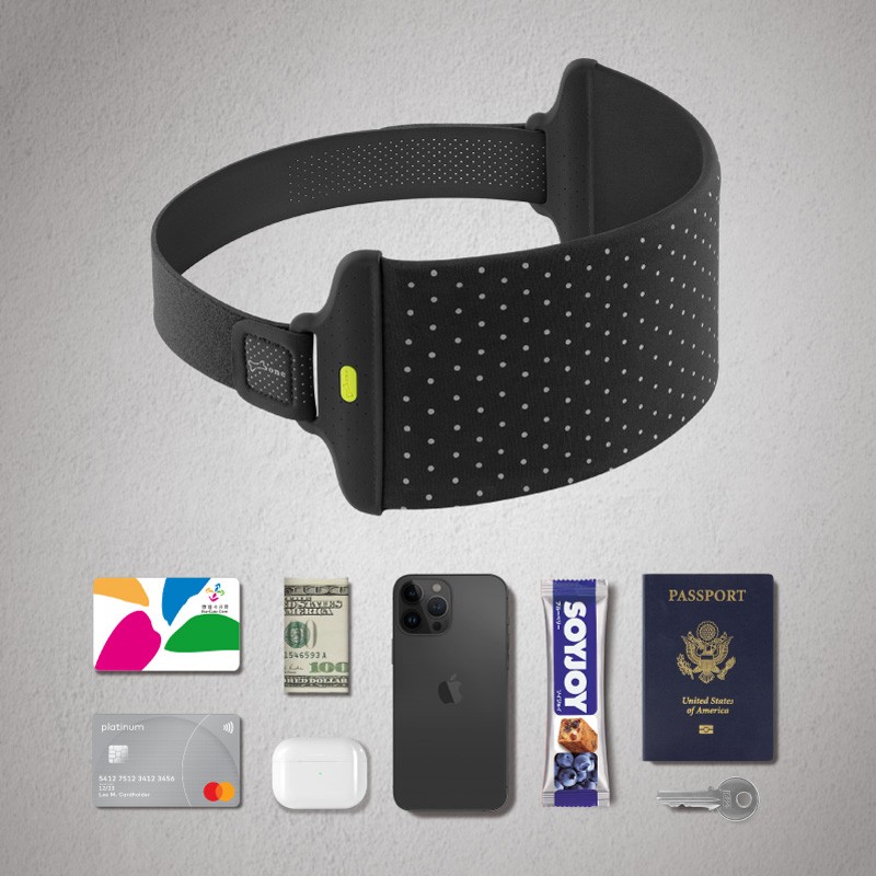 蹦克跑步腰帶綁，超大容量可以收納4~7.2吋手機、鈔票、零錢、鑰匙、耳機、卡片、運動補給品以及出國用護照等…