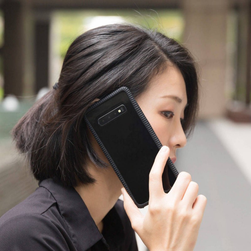 Bone Phone RingTie フレーム式 スマホ カバー ブラック (黒)